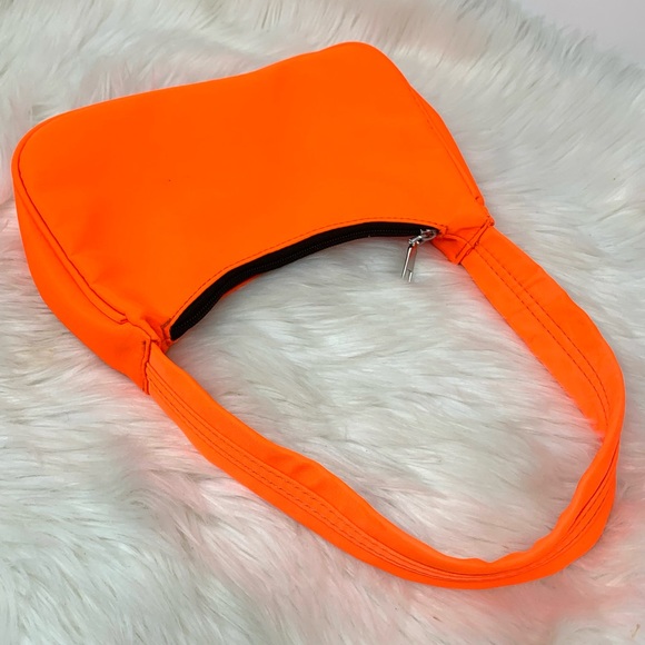 Néon Orange Nylon Shoulder Bag - Picture 8 of 10